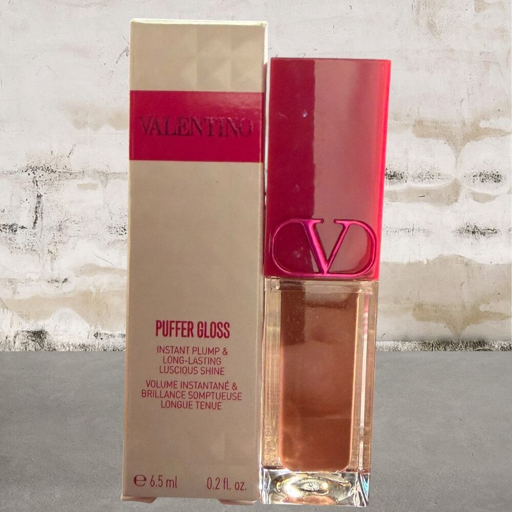 Valentino $38 Puffer Complex Lip Plumper Gloss in Warm Up NIB